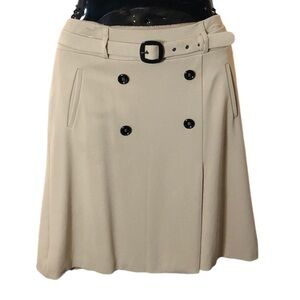 Tan A Line Mini Skirt Gerry Weber With Pockets, Front Slit, Belt, and Bu…​​